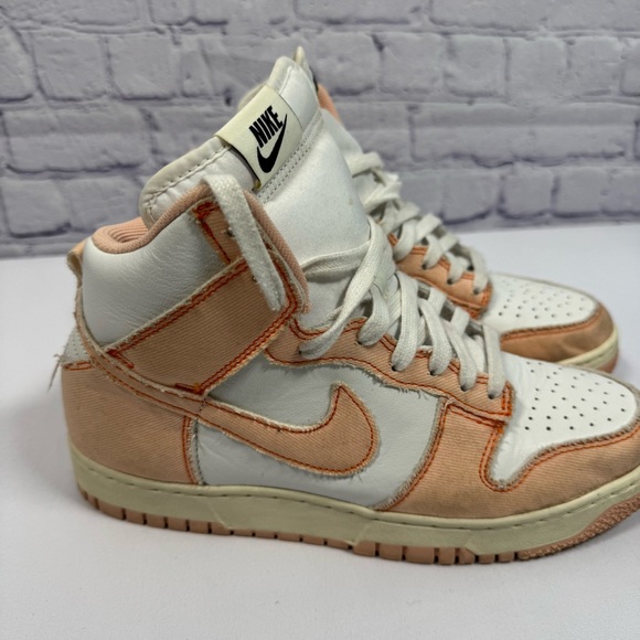 Nike High-Top Sneakers in White and Orange - Picture 2 of 7